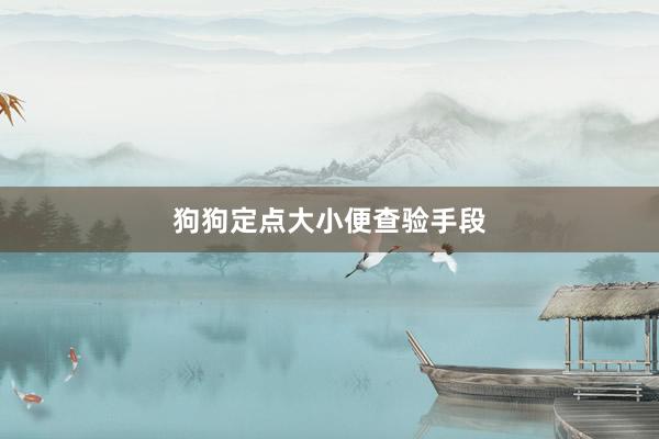 狗狗定点大小便查验手段